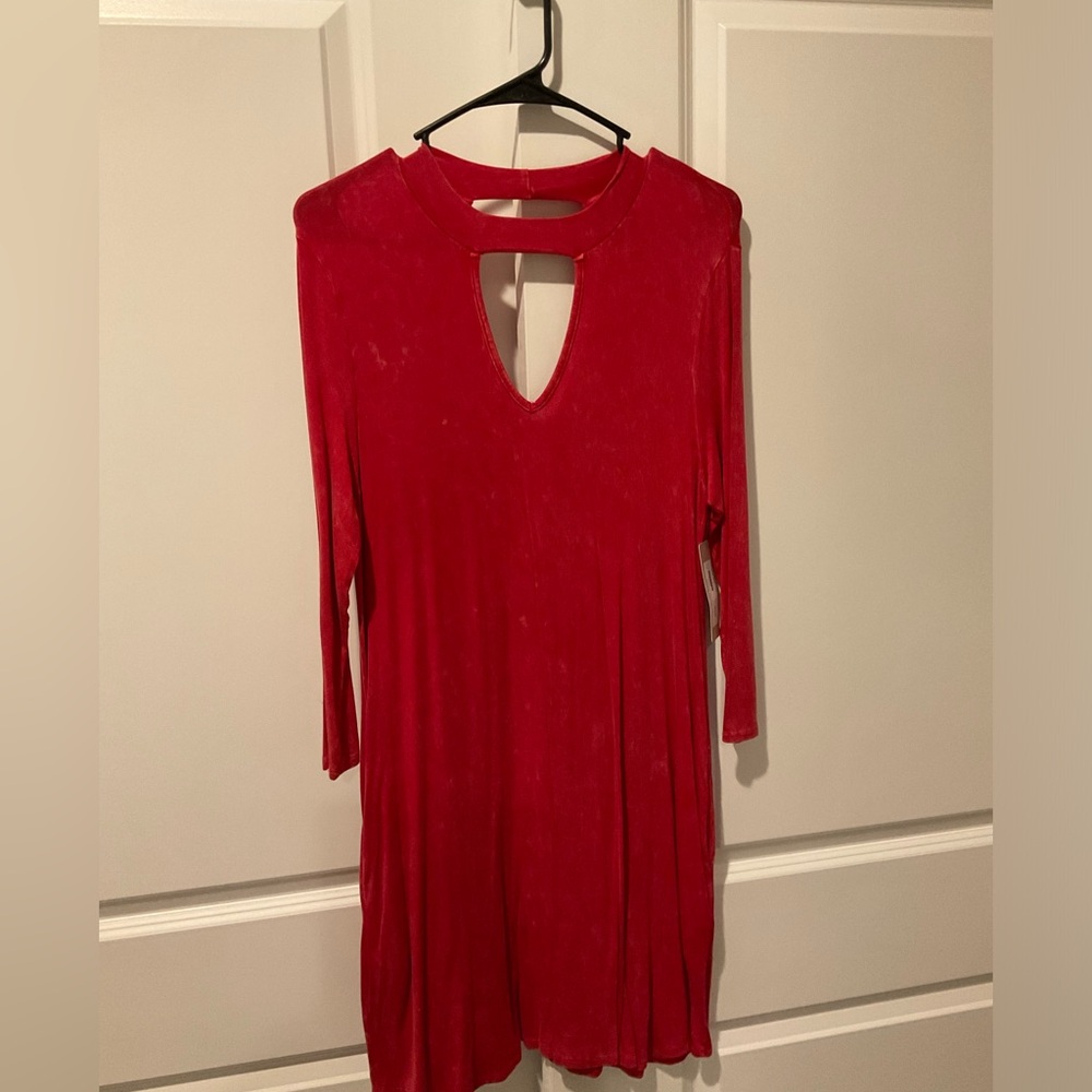 Lizard Thicket Boutique: red cotton dress